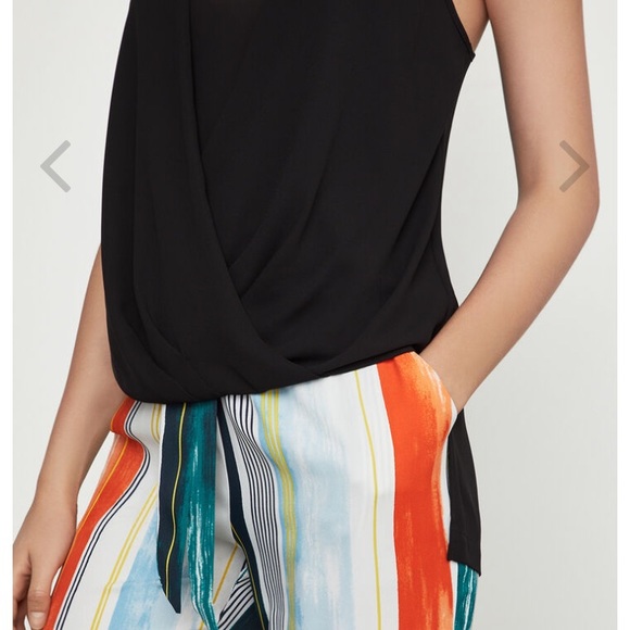 NWT BCBG Draped-Front Faux Wrap Top - Picture 4 of 8